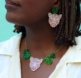 boucles d oreilles collier leopard 02