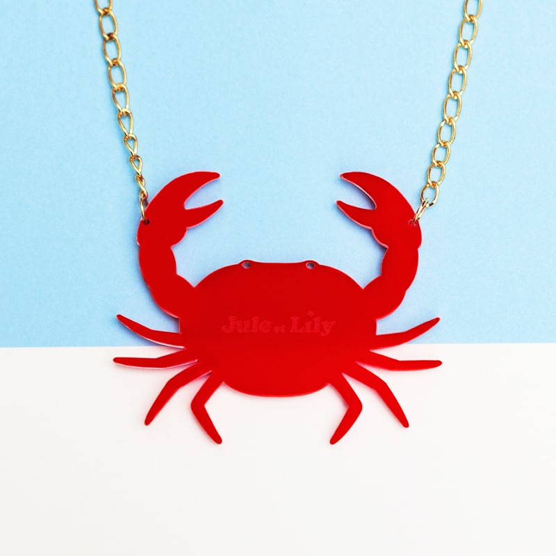 Collier Crabe rouge