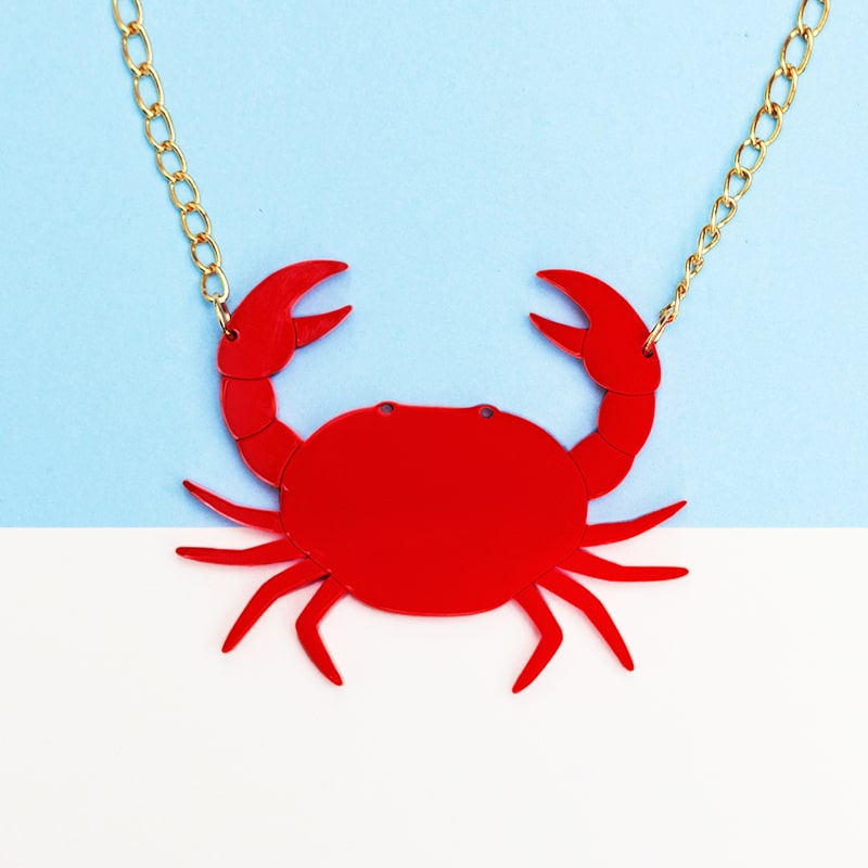 Collier Crabe rouge