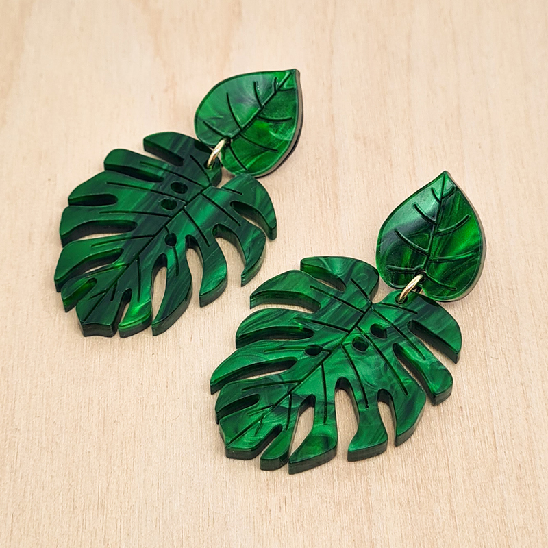 boucles d oreilles monstera tropical 01