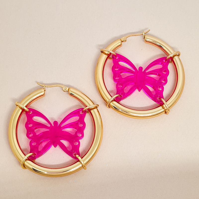 Créoles Butterfly Rose ou Lilas