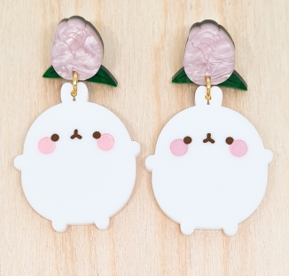 boucles d'oreilles molang et les tulipes