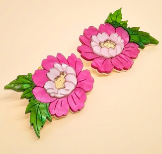 boucles d'oreilles pivoine 2