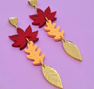 boucles d'oreilles feuilles