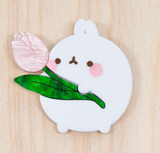 Broche molang et les tulipes