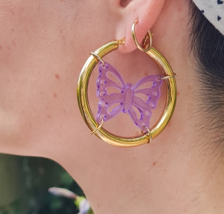 creoles butterfly lilas 2