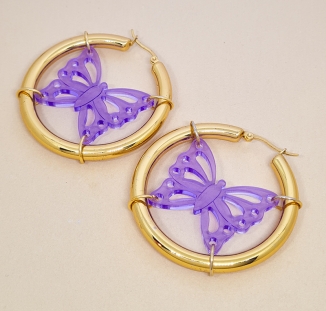 creoles butterfly lilas